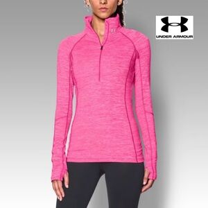Under Armour Women's Heatgear Tech Twist 1/2 Zip Long Sleeve in “Pink Fleck”